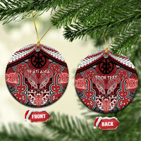 Aotearoa Iwi Te Ati Awa Personalised Ceramic Ornament Maori Kowhaiwhai Pattern