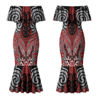Aotearoa Iwi Te Ati Awa Personalised Family Matching Mermaid Dress and Hawaiian Shirt Maori Kowhaiwhai Pattern