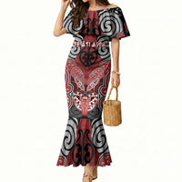 Aotearoa Iwi Te Ati Awa Personalised Mermaid Dress Maori Kowhaiwhai Pattern