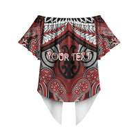 Aotearoa Iwi Te Ati Awa Personalised Off Shoulder Wrap Waist Top Maori Kowhaiwhai Pattern