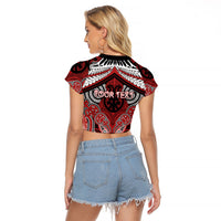 Aotearoa Iwi Te Ati Awa Personalised Raglan Cropped T Shirt Maori Kowhaiwhai Pattern