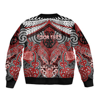 Aotearoa Iwi Te Ati Awa Personalised Sleeve Zip Bomber Jacket Maori Kowhaiwhai Pattern