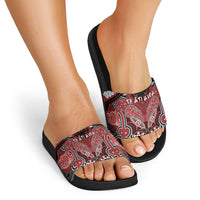 Aotearoa Iwi Te Ati Awa Slide Sandals Maori Kowhaiwhai Pattern