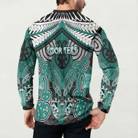 Aotearoa Iwi Ngati Maru Personalised Button Sweatshirt Maori Kowhaiwhai Pattern