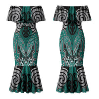 Aotearoa Iwi Ngati Maru Personalised Family Matching Mermaid Dress and Hawaiian Shirt Maori Kowhaiwhai Pattern