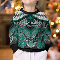 Aotearoa Iwi Ngati Maru Personalised Kid Ugly Christmas Sweater Maori Kowhaiwhai Pattern
