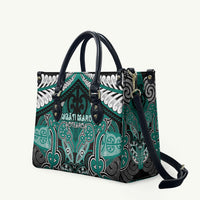 Aotearoa Iwi Ngati Maru Leather Bag Maori Kowhaiwhai Pattern