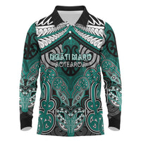 Aotearoa Iwi Ngati Maru Personalised Long Sleeve Polo Shirt Maori Kowhaiwhai Pattern
