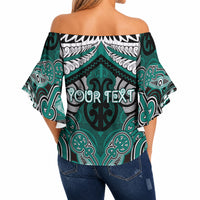 Aotearoa Iwi Ngati Maru Personalised Off Shoulder Wrap Waist Top Maori Kowhaiwhai Pattern