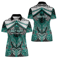 Aotearoa Iwi Ngati Maru Personalised Women Polo Shirt Maori Kowhaiwhai Pattern