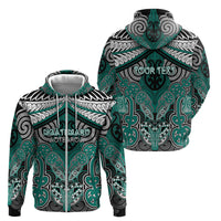 Aotearoa Iwi Ngati Maru Personalised Zip Hoodie Maori Kowhaiwhai Pattern