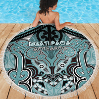Aotearoa Iwi Ngati Paoa Beach Blanket Maori Kowhaiwhai Pattern