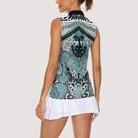 Aotearoa Iwi Ngati Paoa Personalised Women Sleeveless Polo Shirt Maori Kowhaiwhai Pattern