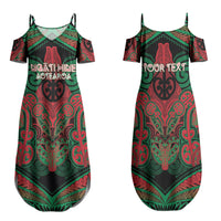 Aotearoa Iwi Ngati Hine Personalised Family Matching Summer Maxi Dress and Hawaiian Shirt Maori Kowhaiwhai Pattern