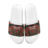 Aotearoa Iwi Ngati Hine Slide Sandals Maori Kowhaiwhai Pattern