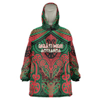 Aotearoa Iwi Ngati Hine Personalised Wearable Blanket Hoodie Maori Kowhaiwhai Pattern