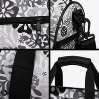 White Aloha Hawaiian Duffle Bag Monstera Hibiscus Tropical Pattern