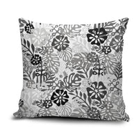 White Aloha Hawaiian Pillow Cover Monstera Hibiscus Tropical Pattern