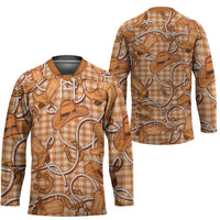 Brown Hawaii Palaka Cowboy Hockey Jersey Hawaiian Paniolo Festival Spirit LT19 - Polynesian Pride