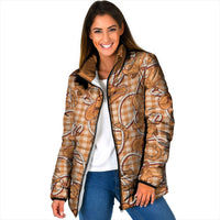 Brown Hawaii Palaka Cowboy Padded Jacket Hawaiian Paniolo Festival Spirit LT19 Women Brown - Polynesian Pride