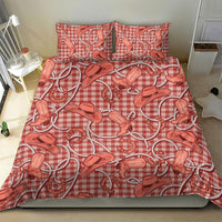 Red Hawaii Palaka Cowboy Bedding Set Hawaiian Paniolo Festival Spirit LT19 - Polynesian Pride