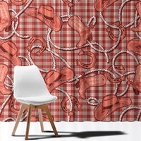 Red Hawaii Palaka Cowboy Window Curtain Hawaiian Paniolo Festival Spirit LT19 - Polynesian Pride