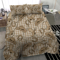 Beige Hawaii Palaka Cowboy Bedding Set Hawaiian Paniolo Festival Spirit LT19 - Polynesian Pride