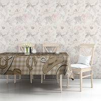 Beige Hawaii Palaka Cowboy Tablecloth Hawaiian Paniolo Festival Spirit LT19 - Polynesian Pride