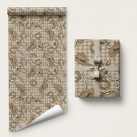 Beige Hawaii Palaka Cowboy Wrapping Paper Hawaiian Paniolo Festival Spirit LT19 58" × 23" Beige - Polynesian Pride