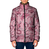 Pink Hawaii Palaka Cowboy Padded Jacket Hawaiian Paniolo Festival Spirit LT19 Men Pink - Polynesian Pride