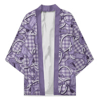 Purple Hawaii Palaka Cowboy Kimono Hawaiian Paniolo Festival Spirit LT19 Unisex Purple - Polynesian Pride