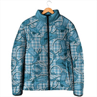 Blue Hawaii Palaka Cowboy Padded Jacket Hawaiian Paniolo Festival Spirit LT19 - Polynesian Pride