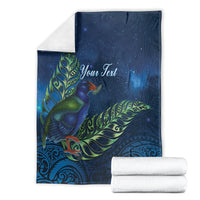 New Zealand Takahe Personalised Blanket Silver Fern Galaxy Polynesian Pattern