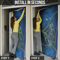 New Zealand Takahe Personalised Door Cover Silver Fern Galaxy Polynesian Pattern