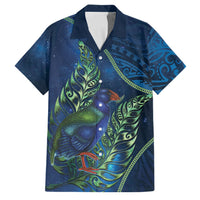 New Zealand Takahe Personalised Family Matching Long Sleeve Bodycon Dress and Hawaiian Shirt Silver Fern Galaxy Polynesian Pattern