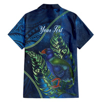 New Zealand Takahe Personalised Family Matching Long Sleeve Bodycon Dress and Hawaiian Shirt Silver Fern Galaxy Polynesian Pattern
