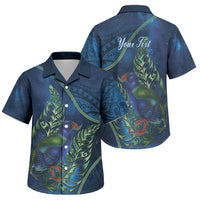 New Zealand Takahe Personalised Family Matching Short Sleeve Bodycon Dress and Hawaiian Shirt Silver Fern Galaxy Polynesian Pattern LT22 Son's Shirt Blue - Polynesian Pride