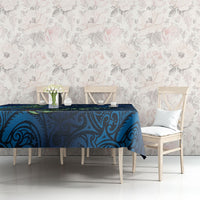 New Zealand Takahe Personalised Tablecloth Silver Fern Galaxy Polynesian Pattern