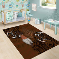 New Zealand Taiaha Area Rug Maori Weapon Silver Fern Maori Pattern