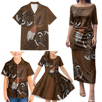 New Zealand Taiaha Family Matching Puletasi and Hawaiian Shirt Maori Weapon Silver Fern Maori Pattern LT22 - Polynesian Pride