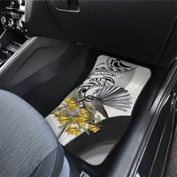 New Zealand Fantail Bird Car Mats Maori Piwakawaka Kowhai Maori Pattern