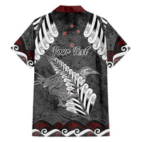 New Zealand Weka Personalised Family Matching Tank Maxi Dress and Hawaiian Shirt Aotearoa Hen Silver Fern Maori Pattern