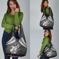 New Zealand Weka Personalised Grocery Bag Aotearoa Hen Silver Fern Maori Pattern