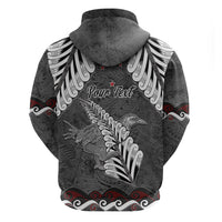 New Zealand Weka Personalised Hoodie Aotearoa Hen Silver Fern Maori Pattern LT22 - Polynesian Pride