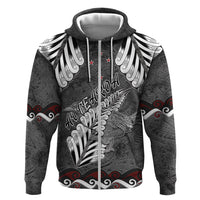 New Zealand Weka Personalised Hoodie Aotearoa Hen Silver Fern Maori Pattern