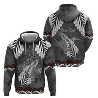 New Zealand Weka Personalised Hoodie Aotearoa Hen Silver Fern Maori Pattern
