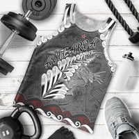 New Zealand Weka Personalised Men Tank Top Aotearoa Hen Silver Fern Maori Pattern