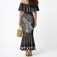 New Zealand Weka Personalised Mermaid Dress Aotearoa Hen Silver Fern Maori Pattern LT22 - Polynesian Pride