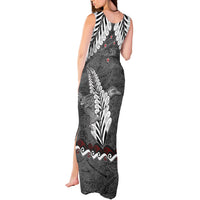 New Zealand Weka Personalised Tank Maxi Dress Aotearoa Hen Silver Fern Maori Pattern