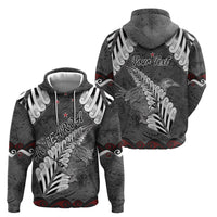 New Zealand Weka Personalised Zip Hoodie Aotearoa Hen Silver Fern Maori Pattern LT22 - Polynesian Pride